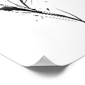 抽象芸術ミニマル黒インクフラワーイラストレーション ポスター (角)