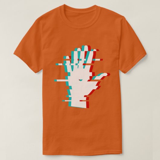 抽象芸術ミニマル3Dハンド Tシャツ (デザイン正面)