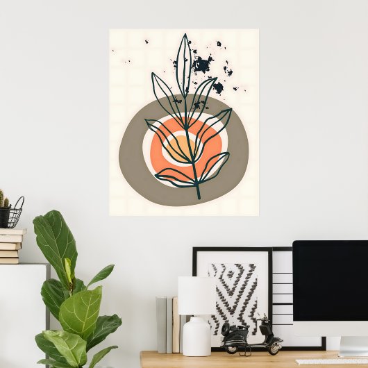 抽象芸術ミニマル ポスター (ホームオフィス)