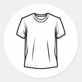 抽象芸術ミニマルTシャツシルエット ラウンドシール