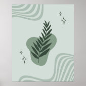 抽象芸術ミニマ葉リスト ポスター (正面)