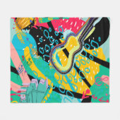 抽象芸術ミュージカルブレンド フリースブランケット (正面(横))