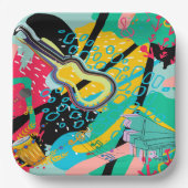 抽象芸術ミュージカルブレンド ペーパープレート (正面)