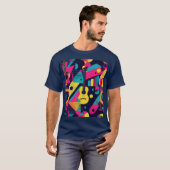 抽象芸術ミュージカル楽器イラスト Tシャツ (正面フル)
