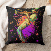 抽象芸術ミュージシャン遊ズトランペット クッション (ブランケット)