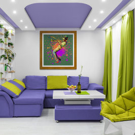 抽象芸術ミュージシャン遊ズトランペット ポスター