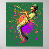 抽象芸術ミュージシャン遊ズトランペット ポスター (正面)