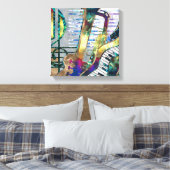 抽象芸術ミュージックアートコラージュ – 混合メディア#1 キャンバスプリント (インサイチュ (寝室))