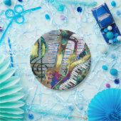 抽象芸術ミュージックアートコラージュ – 混合メディア#1 ペーパープレート (パーティー)