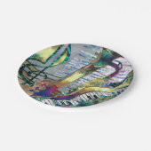 抽象芸術ミュージックアートコラージュ – 混合メディア#1 ペーパープレート (アングル)