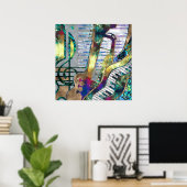 抽象芸術ミュージックアートコラージュ – 混合メディア#1 ポスター (ホームオフィス)