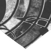 抽象芸術ミュージックアート – グレースケール混合質感 ショートテーブルランナー (コーナー)