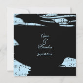 抽象芸術ミュージックテーマ結婚式招待状ブルー 招待状 (裏面)