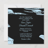 抽象芸術ミュージックテーマ結婚式招待状ブルー 招待状 (正面)