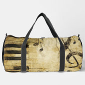 抽象芸術ミュージックノートとピアノ鍵 ダッフルバッグ (正面)