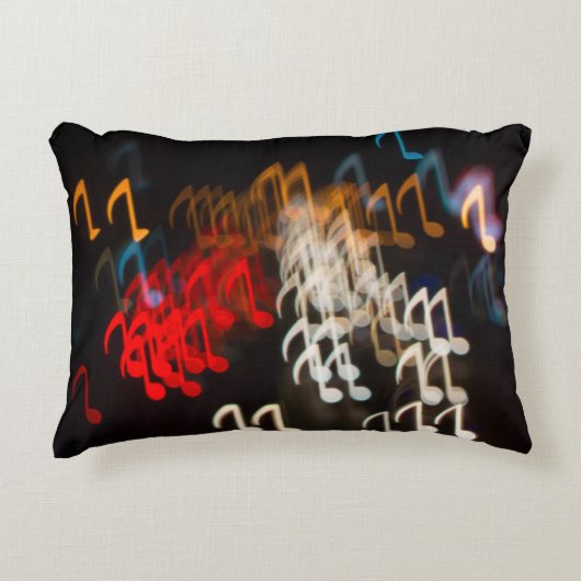 抽象芸術ミュージックノート:ライト《写真》ぼけ味背景 アクセントクッション (正面)