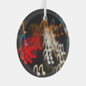 抽象芸術ミュージックノート:ライト《写真》ぼけ味背景 ガラスオーナメント (正面右)