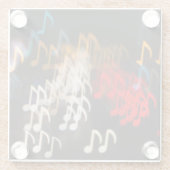 抽象芸術ミュージックノート：ライト《写真》ぼけ味背景 ガラスコースター (裏面)