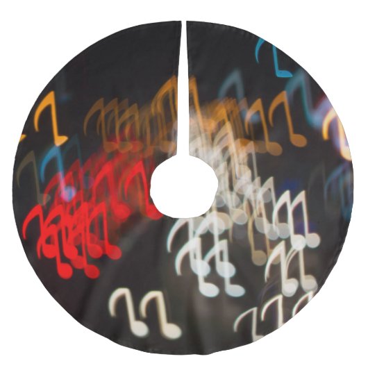 抽象芸術ミュージックノート：ライト《写真》ぼけ味背景 ブラッシュドポリエステルツリースカート (正面)