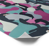 抽象芸術ミュートされたトーンペンギン ポスター (角)