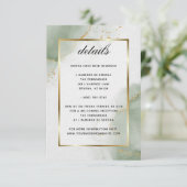 抽象芸術ミュートSage金ゴールドマーブル詳細 出欠カード (スタンド正面)