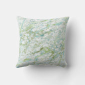 抽象芸術ミントグリーンブルーホワイトマーブルラグジュアリー クッション (裏面)