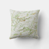 抽象芸術ミントグリーン金ゴールドホワイトマーブルラグジュアリー クッション (裏面)