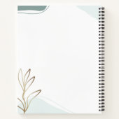 抽象芸術ミント・アンド・モス・グリーン・スケッチブック ノートブック (裏面)