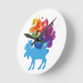 抽象芸術ムースウォールクロック ラウンド壁時計 (傾斜)