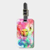 抽象芸術ムース荷物タグ付き/レザーストラップ ラゲッジタグ (正面縦)