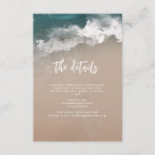 抽象芸術ムーディ海ビーチ結婚式詳細 エンクロージャーカード (正面)