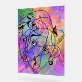 抽象芸術ムード顔アートアクリルサイン アクリルサイン (傾斜)