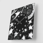 抽象芸術ムーンアンドスターズ スクエア壁時計 (傾斜)