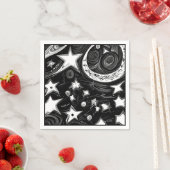 抽象芸術ムーンアンドスターズ スタンダードカクテルナプキン (インサイチュ)