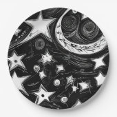 抽象芸術ムーンアンドスターズ ペーパープレート (正面)