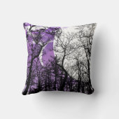 抽象芸術ムーンツリーパープル白黒装飾用クッション クッション (裏面)