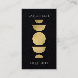 抽象芸術ムーンフェイズジオメトリアートブラック紙 名刺