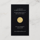 抽象芸術ムーンフェイズジオメトリアートブラック紙 名刺 (裏面)