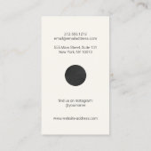 抽象芸術ムーンフェイズジオメトリアートブラック/アイボリー 名刺 (裏面)