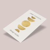 抽象芸術ムーンフェイズジオメトリアート金ゴールド/アイボリー 名刺