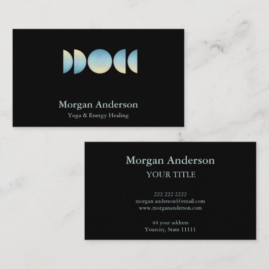 抽象芸術ムーンフェイズスピリチュアルエネルギヘイラー 名刺 (正面/裏面)