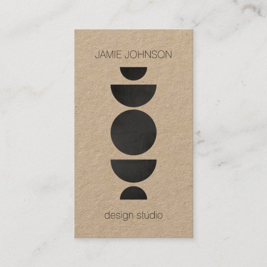 抽象芸術ムーンフェイズ幾何学的アートクラフト 名刺 (正面)