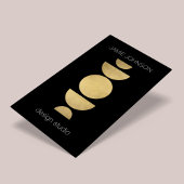 抽象芸術ムーンフェイズ幾何学的アート金ゴールド/黒 名刺