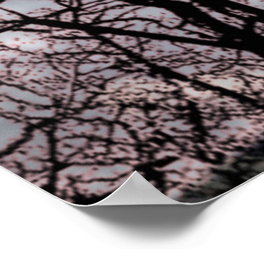 抽象芸術ムーンフォレストウルフツリーポスター ポスター (角)