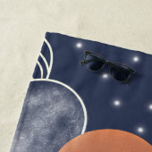 抽象芸術ムーンブルーの夜空 ビーチタオル (インサイチュ)