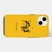 抽象芸術ムーンライトダンスオレンジ iPhoneケース (裏面横)