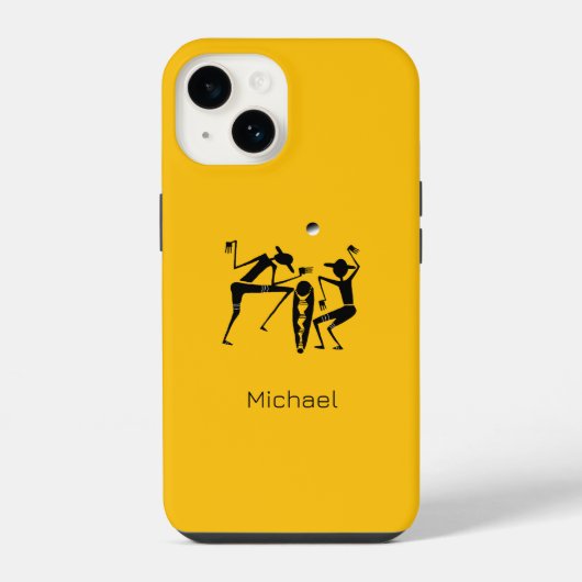 抽象芸術ムーンライトダンスオレンジ iPhoneケース (裏面)