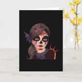 抽象芸術メキシコの死んだ女性の日 カード (黄色い花)