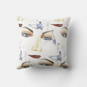 抽象芸術メスポートレート幾何学模様顔アート クッション (裏面)