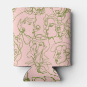 抽象芸術メス顔:ミニマリストパターン。 缶クーラー (裏面)